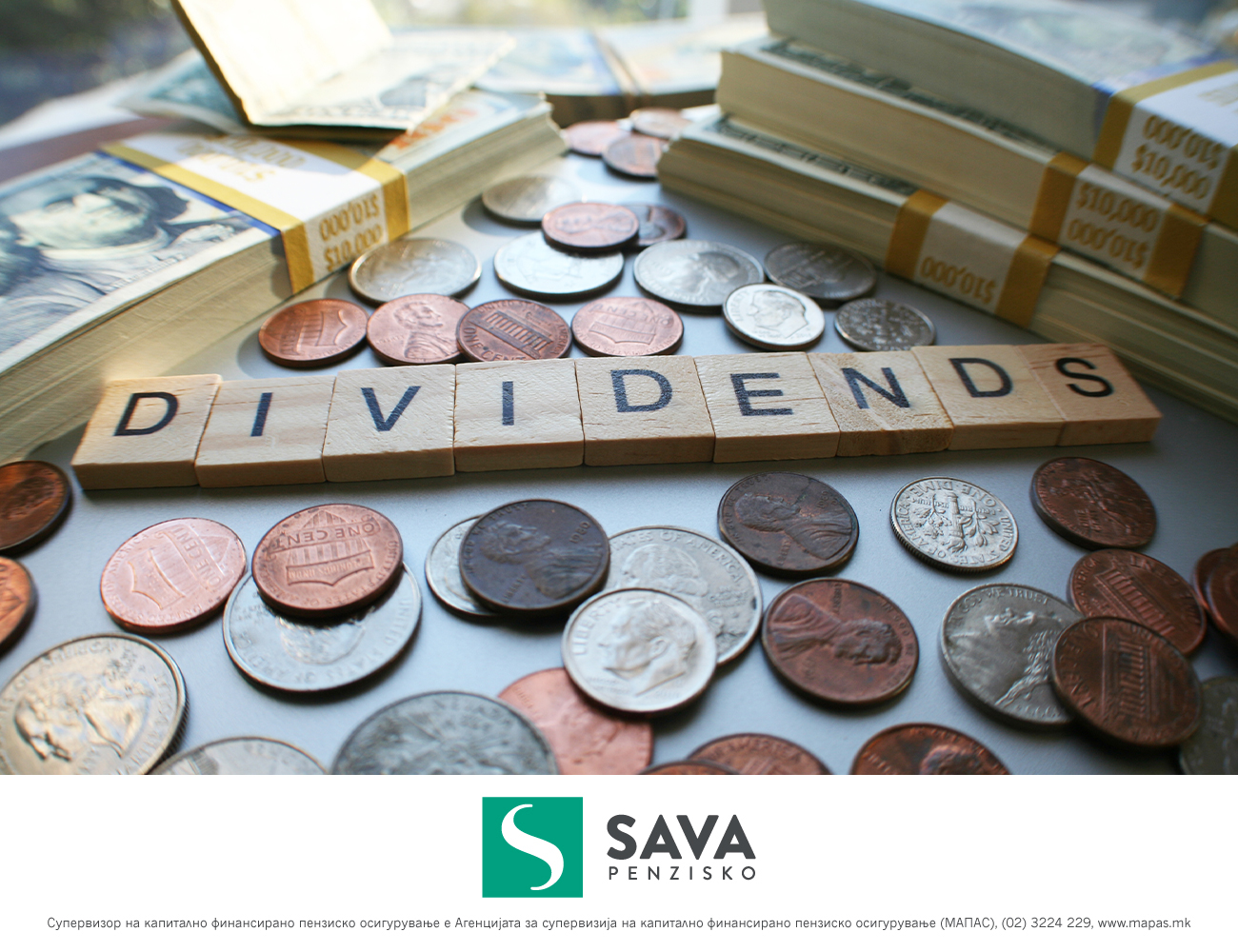Повеќе од 30 милиони денари од камати и над 500 илјади долари приливи од дивиденди во пензиските фондови управувани од Сава пензиско друштво